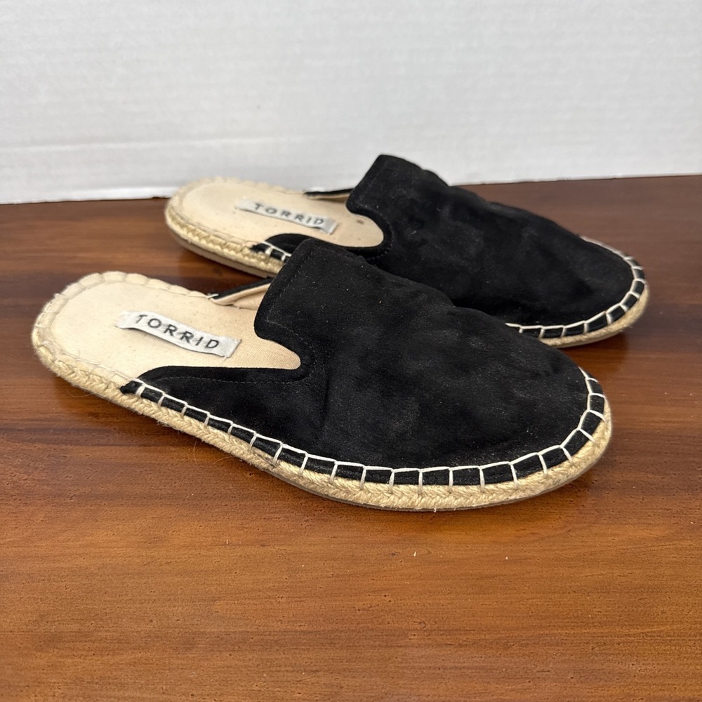 Women's‎ Torrid Black Espadrille Flats Size 7.5WW